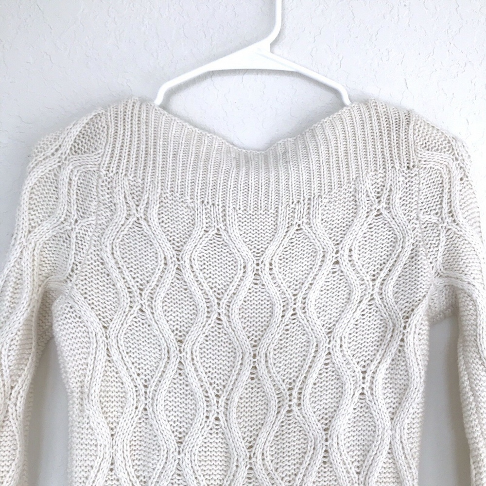 LOFT Cable Knit Boat Neck Pullover Sweater - Picture 7 of 8